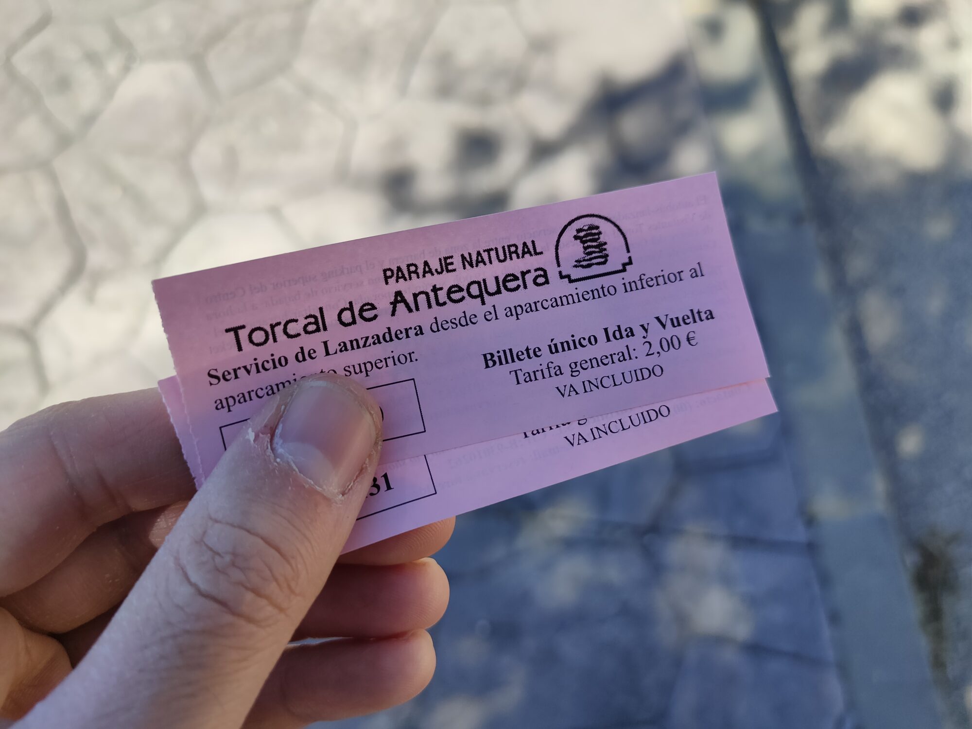 Billete para el minibús.