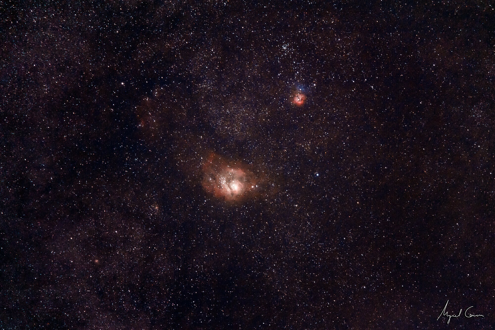 Nebulosa del Lago y Trífidas.