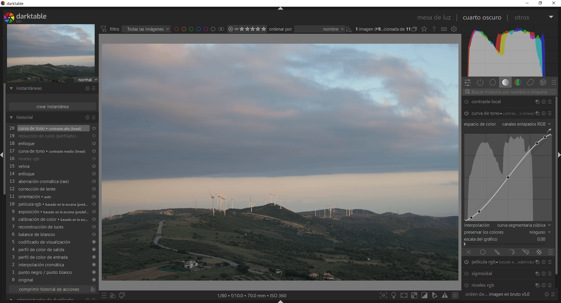 Procesando con Darktable